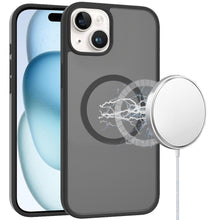 For iPhone 15 Case Magnetic Circle Soft Touch Translucent + 2 Tempered Glass