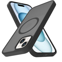 For iPhone 15 Case Magnetic Circle Soft Touch Translucent + 2 Tempered Glass