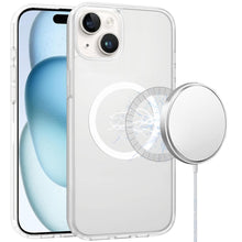 For iPhone 15 Case Magnetic Circle Soft Touch Translucent + 2 Tempered Glass