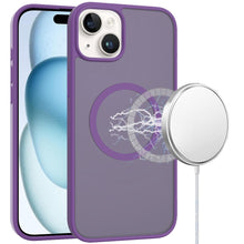 For iPhone 15 Case Magnetic Circle Soft Touch Translucent + 2 Tempered Glass