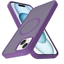 For iPhone 15 Case Magnetic Circle Soft Touch Translucent + 2 Tempered Glass