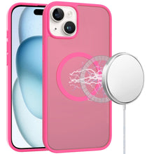 For iPhone 15 Case Magnetic Circle Soft Touch Translucent + 2 Tempered Glass