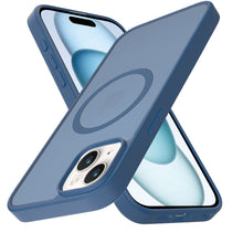 For iPhone 15 Case Magnetic Circle Soft Touch Translucent + 2 Tempered Glass