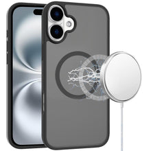For iPhone 16 6.1inch Case Magnet Circle Soft Touch Translucent + Tempered Glass