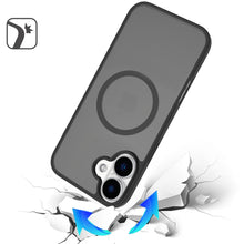 For iPhone 16 6.1inch Case Magnet Circle Soft Touch Translucent + Tempered Glass