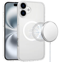 For iPhone 16 6.1inch Case Magnet Circle Soft Touch Translucent + Tempered Glass