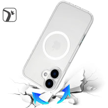 For iPhone 16 6.1inch Case Magnet Circle Soft Touch Translucent + Tempered Glass