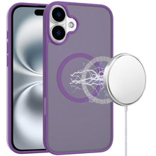 For iPhone 16 6.1inch Case Magnet Circle Soft Touch Translucent + Tempered Glass