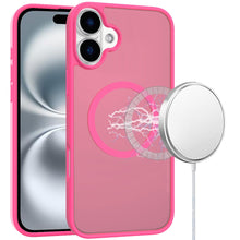 For iPhone 16 6.1inch Case Magnet Circle Soft Touch Translucent + Tempered Glass