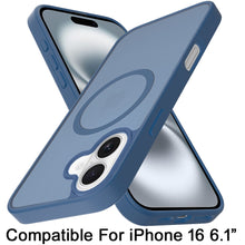 For iPhone 16 6.1inch Case Magnet Circle Soft Touch Translucent + Tempered Glass