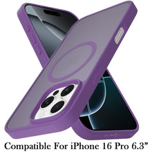 For iPhone 16 Pro 6.3in Case Magnetic Circle Soft Translucent + Tempered Glass