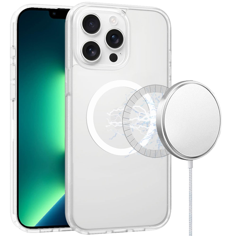 For iPhone 13 Pro Max 6.7 inch Case Magnetic Circle Soft Touch Translucent Cover