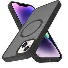 For iPhone 13/14 Case Magnetic Circle Soft Touch Translucent + Tempered Glass
