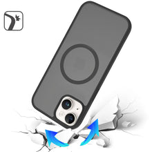 For iPhone 13/14 Case Magnetic Circle Soft Touch Translucent + Tempered Glass