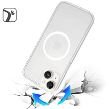 For iPhone 13/14 Case Magnetic Circle Soft Touch Translucent + Tempered Glass