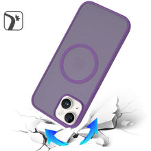 For iPhone 13/14 Case Magnetic Circle Soft Touch Translucent + Tempered Glass