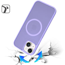 For iPhone 13/14 Case Magnetic Circle Soft Touch Translucent + Tempered Glass