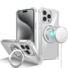 For iPhone 15 Pro Max Case Shock absorbing Magnetic Circle + 2 Tempered Glass