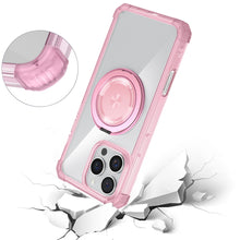 For iPhone 16 PRO MAX Case Magnetic Circle w/ Stand Translucent + Tempered Glass