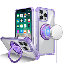 For iPhone 16 PRO MAX Case Magnetic Circle w/ Stand Translucent + Tempered Glass