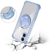 For iPhone 16 Plus 6.7in Case Magnetic Circle Stand Translucent + Tempered Glass