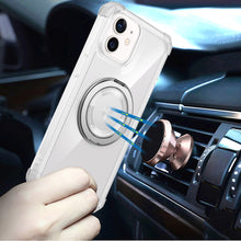 For iPhone 11 6.1 in. Case Shock absorbing Magnetic Circle Cover +Tempered Glass