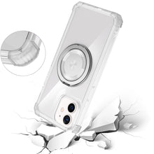 For iPhone 11 6.1 in. Case Shock absorbing Magnetic Circle Cover +Tempered Glass