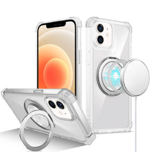 For iPhone 12/12 Pro Case Shock absorbing Magnetic Circle Cover + Tempered Glass