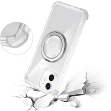 For iPhone 12/12 Pro Case Shock absorbing Magnetic Circle Cover + Tempered Glass
