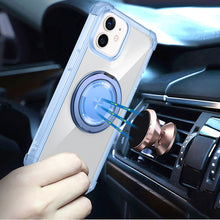 For iPhone 12/12 Pro Case Shock absorbing Magnetic Circle Cover + Tempered Glass