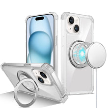 For iPhone 15 Case Shock absorbing Magnetic Circle Cover + 2 Tempered Glass
