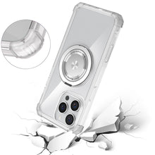 For iPhone 16 Pro 6.3in Case Magnetic Circle Stand Translucent + Tempered Glass