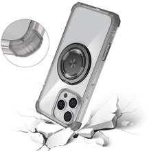 For iPhone 16 Pro 6.3in Case Magnetic Circle Stand Translucent + Tempered Glass