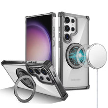 For Samsung S23 Ultra Case Shock Absorbing Magnetic Circle Rotating Stand Cover