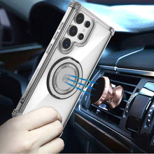 For Samsung S23 Ultra Case Shock Absorbing Magnetic Circle Rotating Stand Cover
