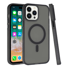 For iPhone 11 6.1 in. Case Rugged Translucent Magnetic Circle + Tempered Glass