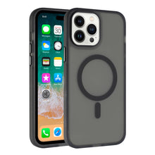 For iPhone 11 6.1 in. Case Rugged Translucent Magnetic Circle + Tempered Glass