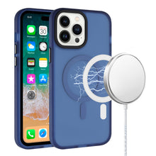 For iPhone 12/12 Pro Case Rugged Translucent Magnetic Circle + Tempered Glass