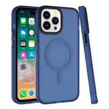 For iPhone 11 6.1 in. Case Rugged Translucent Magnetic Circle + Tempered Glass