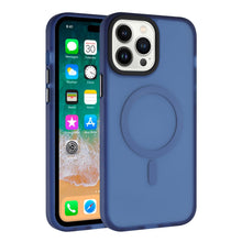 For iPhone 11 6.1 in. Case Rugged Translucent Magnetic Circle + Tempered Glass