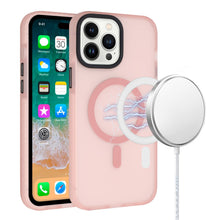 For iPhone 11 6.1 in. Case Rugged Translucent Magnetic Circle + Tempered Glass