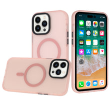 For iPhone 14 PRO MAX 6.7 in. Case Rugged Translucent Magnetic Circle Cover