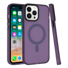 For iPhone 13/14 Case Rugged Translucent Magnetic Circle Cover + Tempered Glass