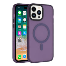 For iPhone 13/14 Case Rugged Translucent Magnetic Circle Cover + Tempered Glass