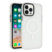 For iPhone 13/14 Case Rugged Translucent Magnetic Circle Cover + Tempered Glass