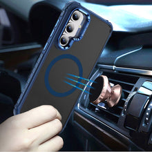 For Samsung S25+/S24+ Case Metal Lens Stand w/ Magnetic Circle + Tempered Glass