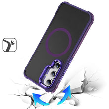 For Samsung S25+/S24+ Case Metal Lens Stand w/ Magnetic Circle + Tempered Glass
