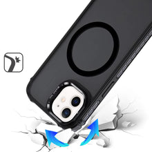 For iPhone 11 6.1 in. Case Metal Lens Stand Cover Magnet Circle + Tempered Glass