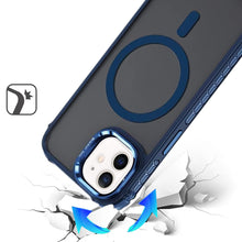 For iPhone 11 6.1 in. Case Metal Lens Stand Cover Magnet Circle + Tempered Glass
