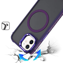 For iPhone 12/12 Pro Case Metal Lens Stand Cover Magnetic Circle +Tempered Glass